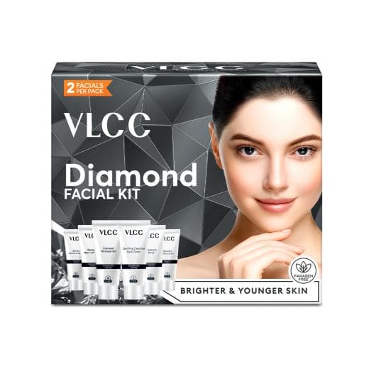 VLCC Diamond Single Facial Kit - Reveal Glowing Skin with Diamond Radiance