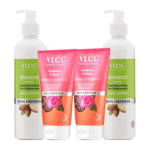 VLCC Mulberry Rose Face wash & Almond Honey Skin Brightening Body Lotion