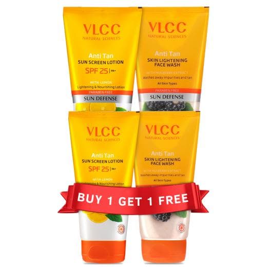 VLCC Anti Tan Skin Lightening Face Wash & Anti Tan Sunscreen Lotion