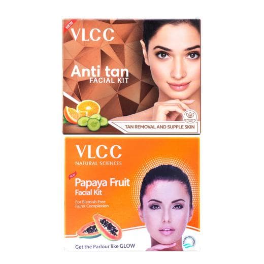 VLCC Papaya Fruit Single Facial Kit & Anti Tan Facial Kit