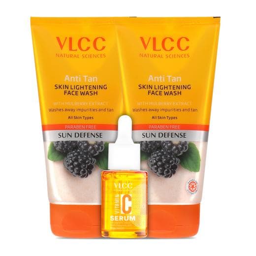 VLCC Anti Tan Skin Lightening Face Wash and Vitamin C Night Serum