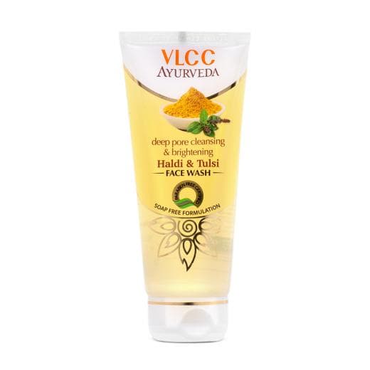 Experience Deep Pore Cleansing with VLCC Ayurveda Haldi & Tulsi Face Wash