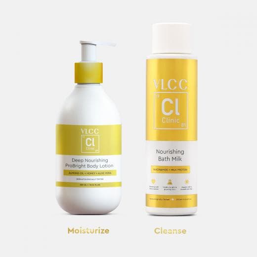 VLCC Clinic Complete Skin brightness body lotion and bath milk combo