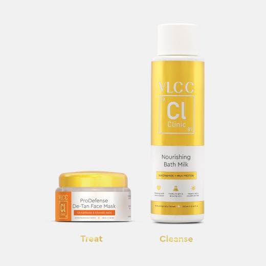 VLCC Clinic De Tan & Deep Nourish Combo with De tan face mask and Bath milk combo