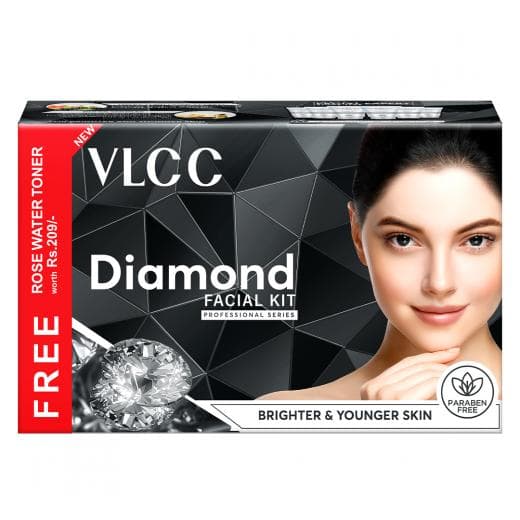 VLCC Diamond Facial Kit + FREE Rose Water Toner - Unveiling Timeless Beauty
