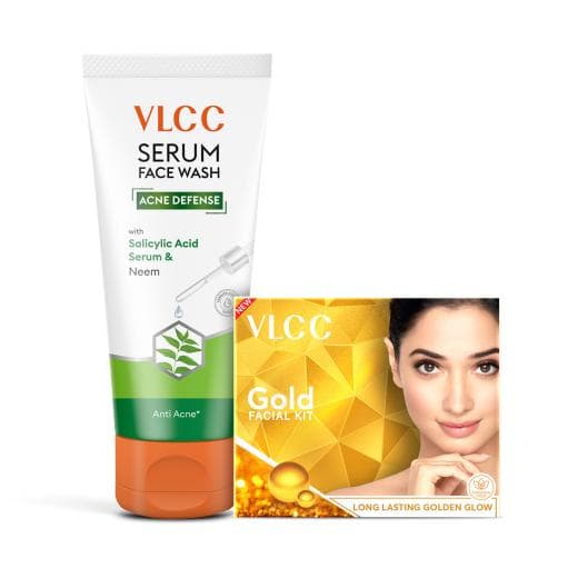 VLCC Shine Like Gold Combo - Gold Facial & Anti Acne Facewash