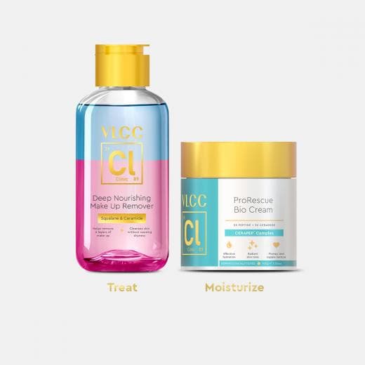 VLCC Clinic Deep Nourishing Makeup Remover Kit - Make Up Remover & Pro Rescue Cream