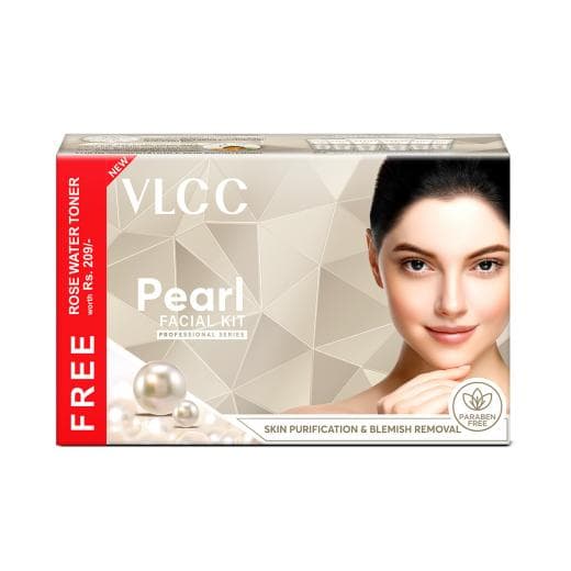 VLCC Pearl Facial Kit + FREE Rose Water Toner - Embrace the Power of Pearls