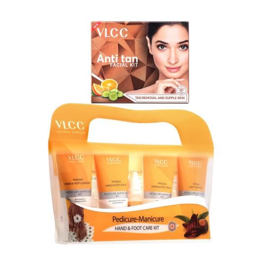 VLCC Pedicure-Manicure Hand & Foot Kit & Anti Tan Facial Kit