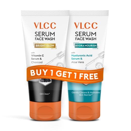 VLCC Serum Face Wash with Vitamin C, Charcoal, Hyaluronic Acid & Aloe Vera