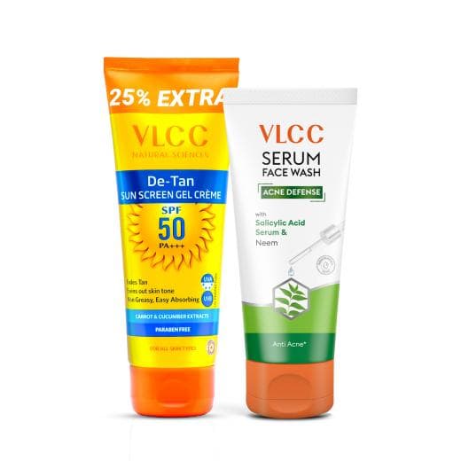 VLCC Everyday Essential - Anti Acne Facewash & De Tan Sunscreen