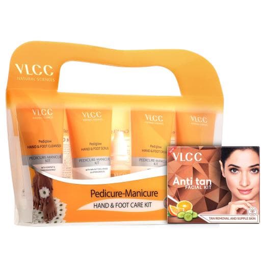 VLCC Salon At Home Combo – Anti Tan Facial Kit & Manicure - Pedicure Kit