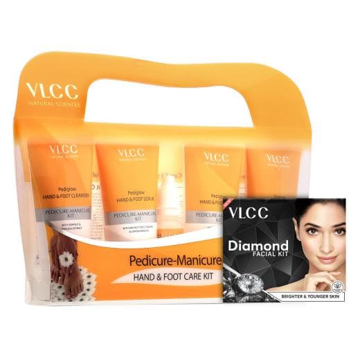 VLCC Salon At Home Combo – Diamond Facial Kit & Manicure & Pedicure Kit