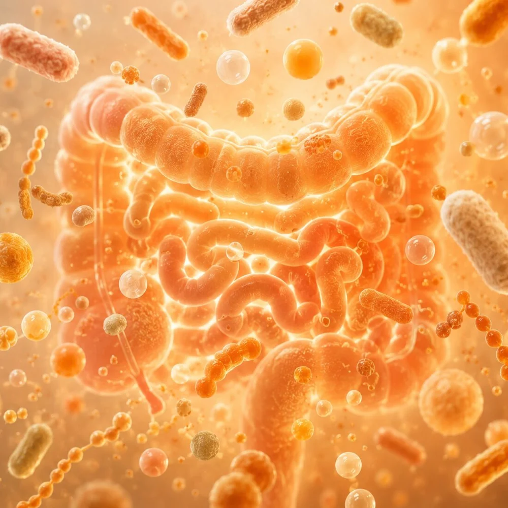 Friendly illustration of a healthy gut